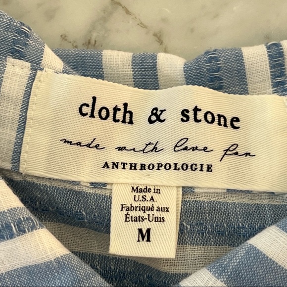 Anthropologie Cloth & Stone Woodford Striped Buttondown Top - Picture 5 of 6